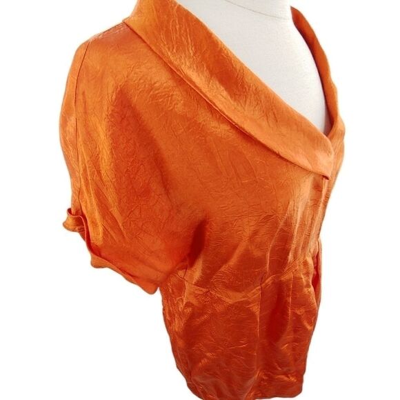 Victor Alfaro lustrous orange tunic top medium - Picture 9 of 11